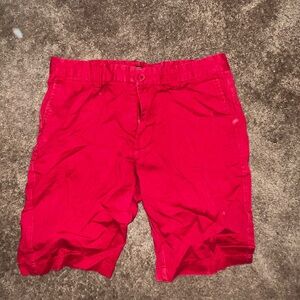Men's Bright Red Flat Front Shorts 32